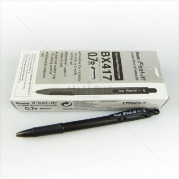 PENTEL ปากกาลูกลื่น กด 0.7 Feel-it BX417 <1/12> หมึกดำ